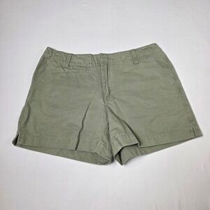 Old Navy Chino Shorts Womens 8 Olive Green Cotton Utility Mid Rise Classic